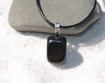 Apache Tears Stone on a Leather Cord Necklace