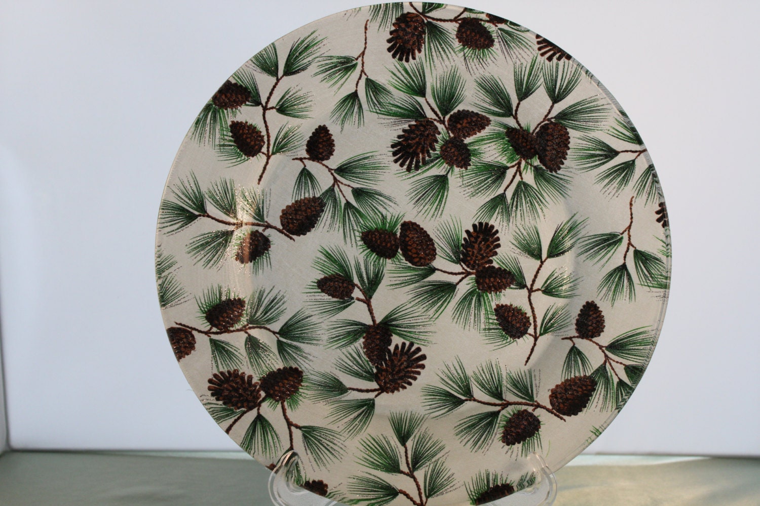 decorative pine cone christmas plate decorative pine cone christmas plate