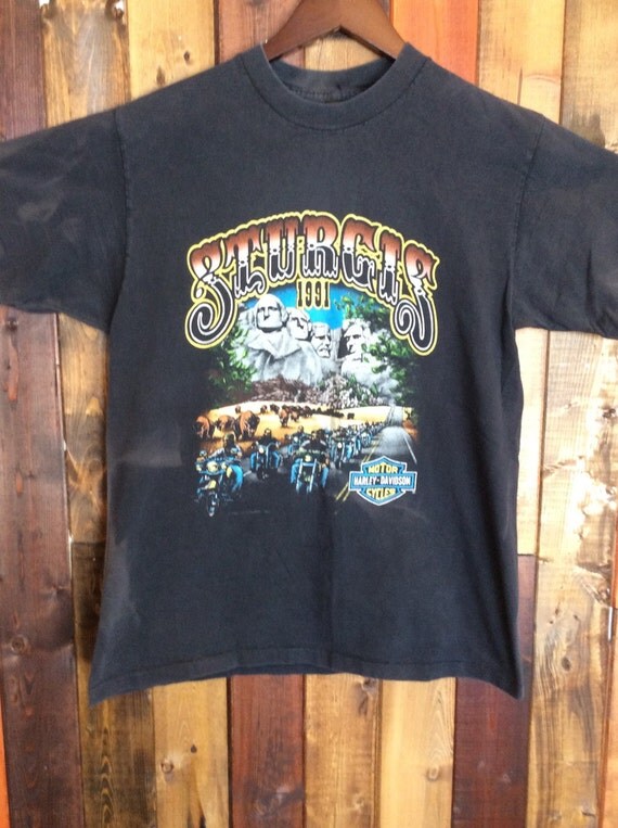 Vintage HD Sturgis 1991 medium T-Shirt by ExileBoutique on Etsy