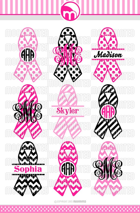 Download Awareness Ribbons SVG Cut Files Monogram Frames for Vinyl