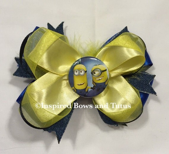 Minions Inspired Hair Bow by InspiredBowsandTutus on Etsy