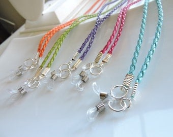 Braided Leather Eyeglass Chain - Chain Reading Glassess Holders - Sunglasses Holder - Leather Eyeglass Holder You choose the color