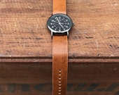 Veg-Tanned 1-Piece Watch Strap in Saddle Brown - 20mm