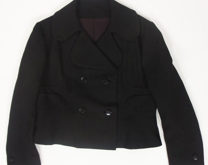 60s Twiggy British Invasion mod peplum double breasted tailored coat jacket