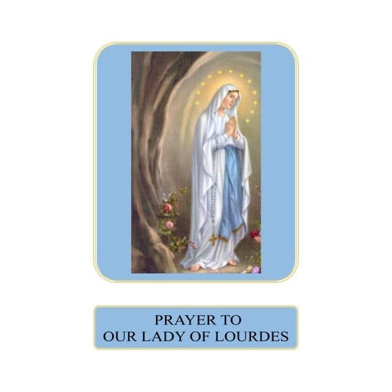 Prayer to Our Lady of Lourdes Prayer Card