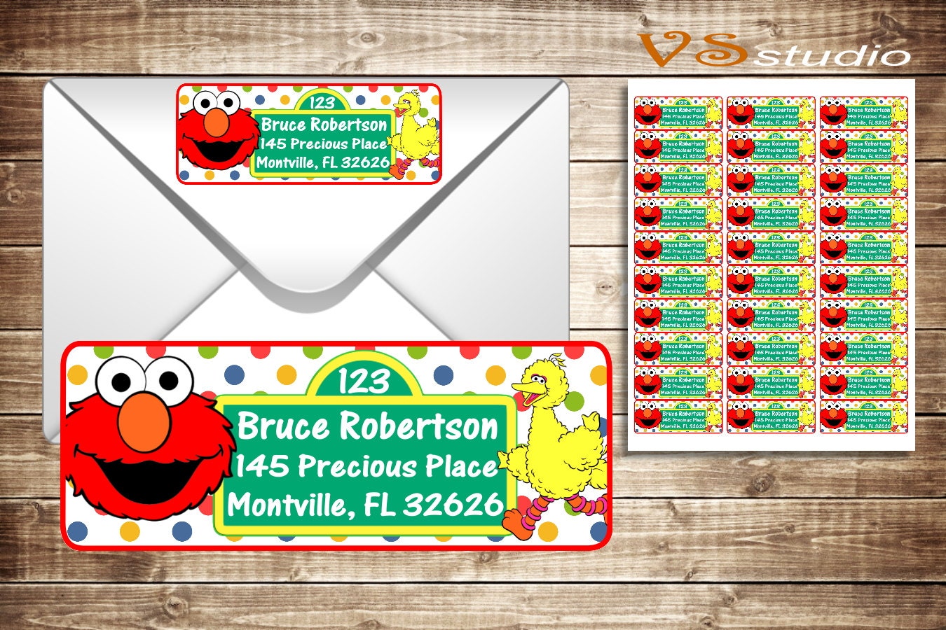 It is a picture of Current Sesame Street Return Address Labels It is a photo of Current Sesame Street Return Address Labels