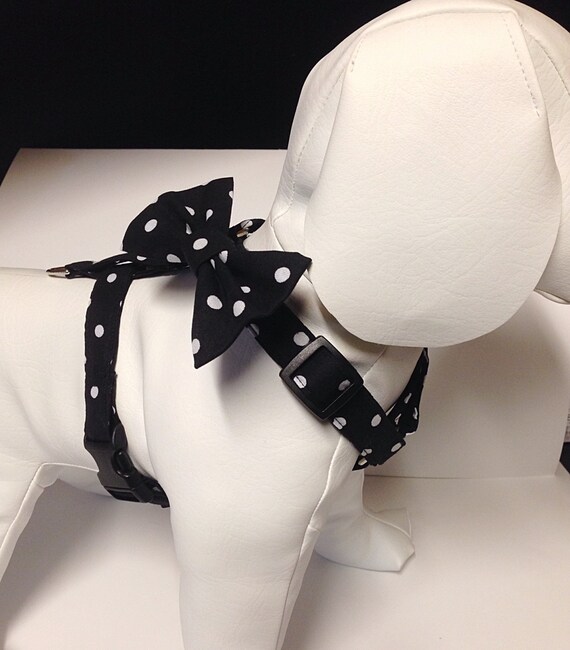 Dog Harness with Flower or Bow Tie Pick Any Fabric in Shop