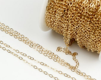 1.5mm Gold-filled Chain by the YARD-- Flat Chain