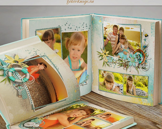 PHOTOBOOK - photo books "Sun, sea and we" - Photoshop Templates for Photographers. 12x12 Photo Book/Album Template