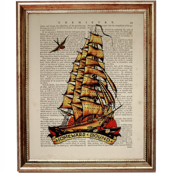 Sailor Jerry Homeward Bound Ship Dictionary Art Print on