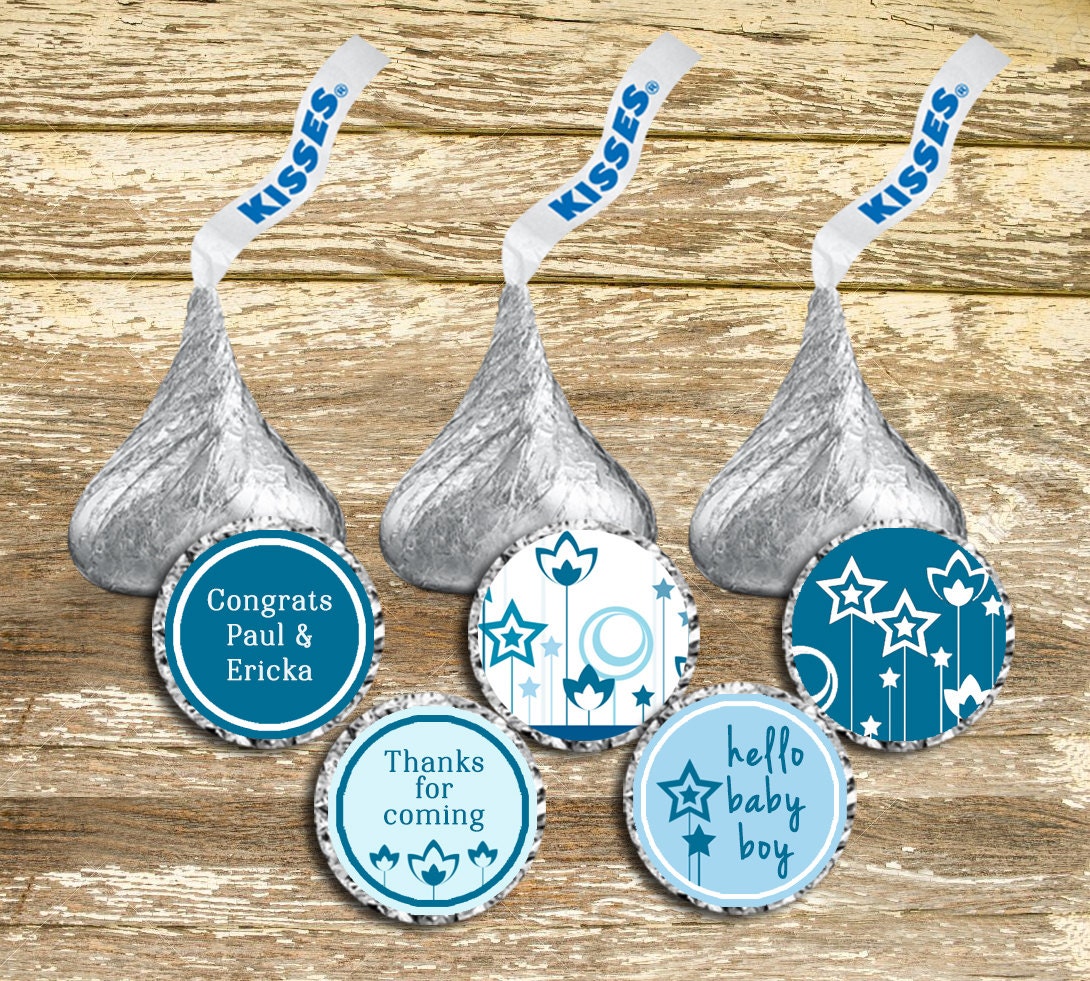 Hershey Kisses Stickers Baby Shower Boy Baby Shower Blue