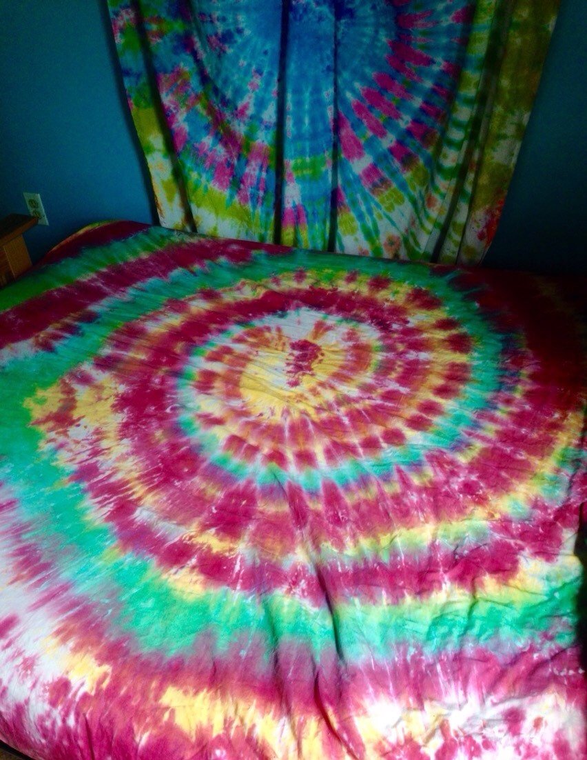 Tie Dye Fitted Sheet Custom Made Tie Dye by beachbumtiedye