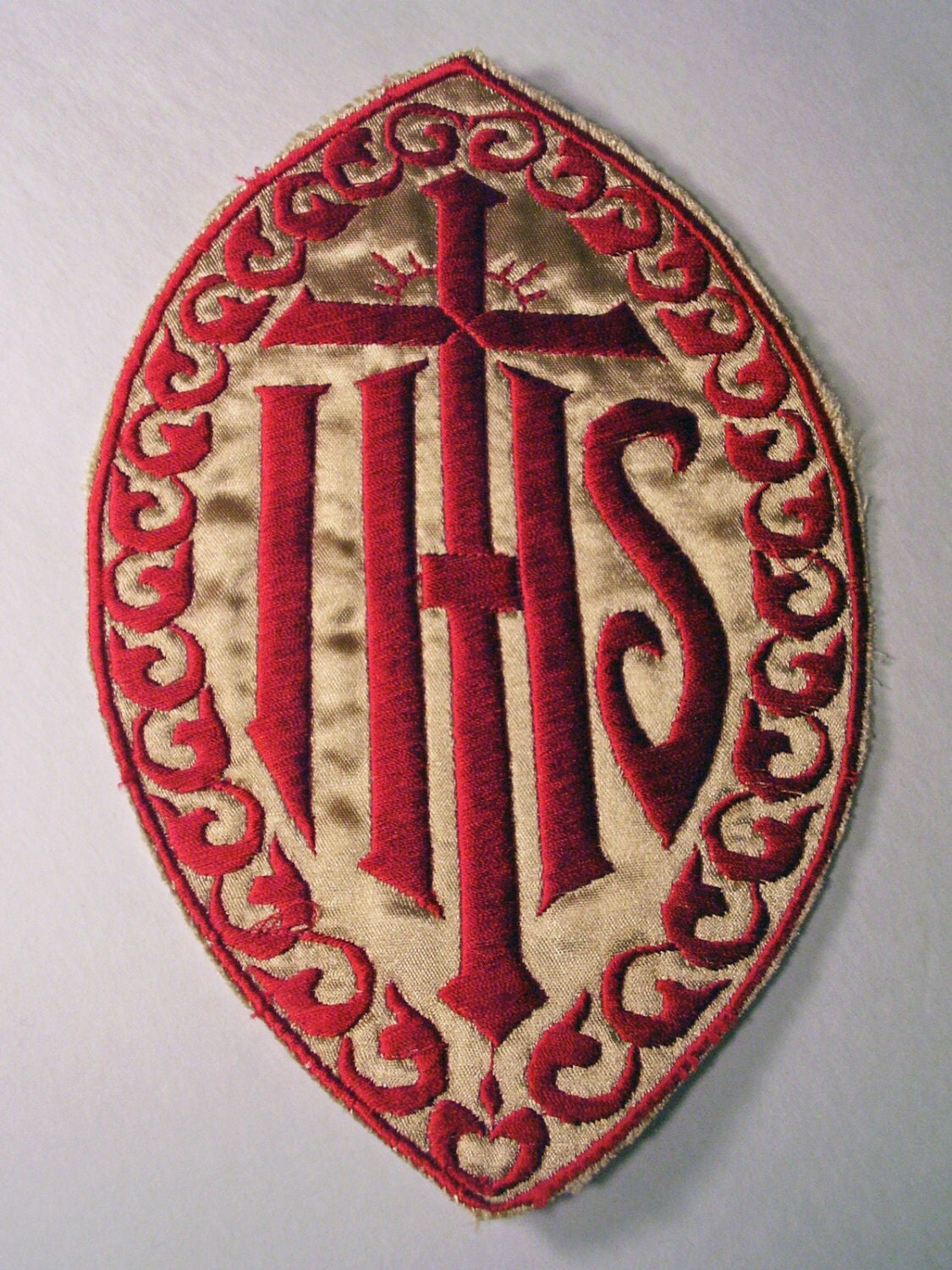 Roman Catholic Applique IHS for RC Priests Vestments Red