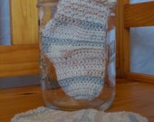 Crocheted Baby Socks Crochet Baby Booties 0-3 months Tan Variegated 