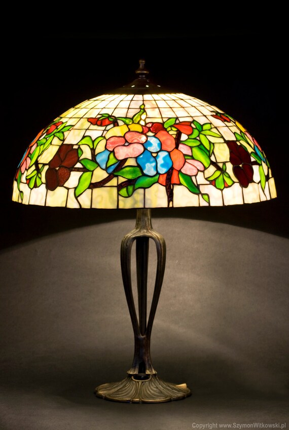 Table Lamp, Pansy, Stained Glass Lamp, Desk Lamp, Nightstand Lamp, Bedside Lamps, Library Lights, Reading Lamp, Light Fixture, Stained Glass