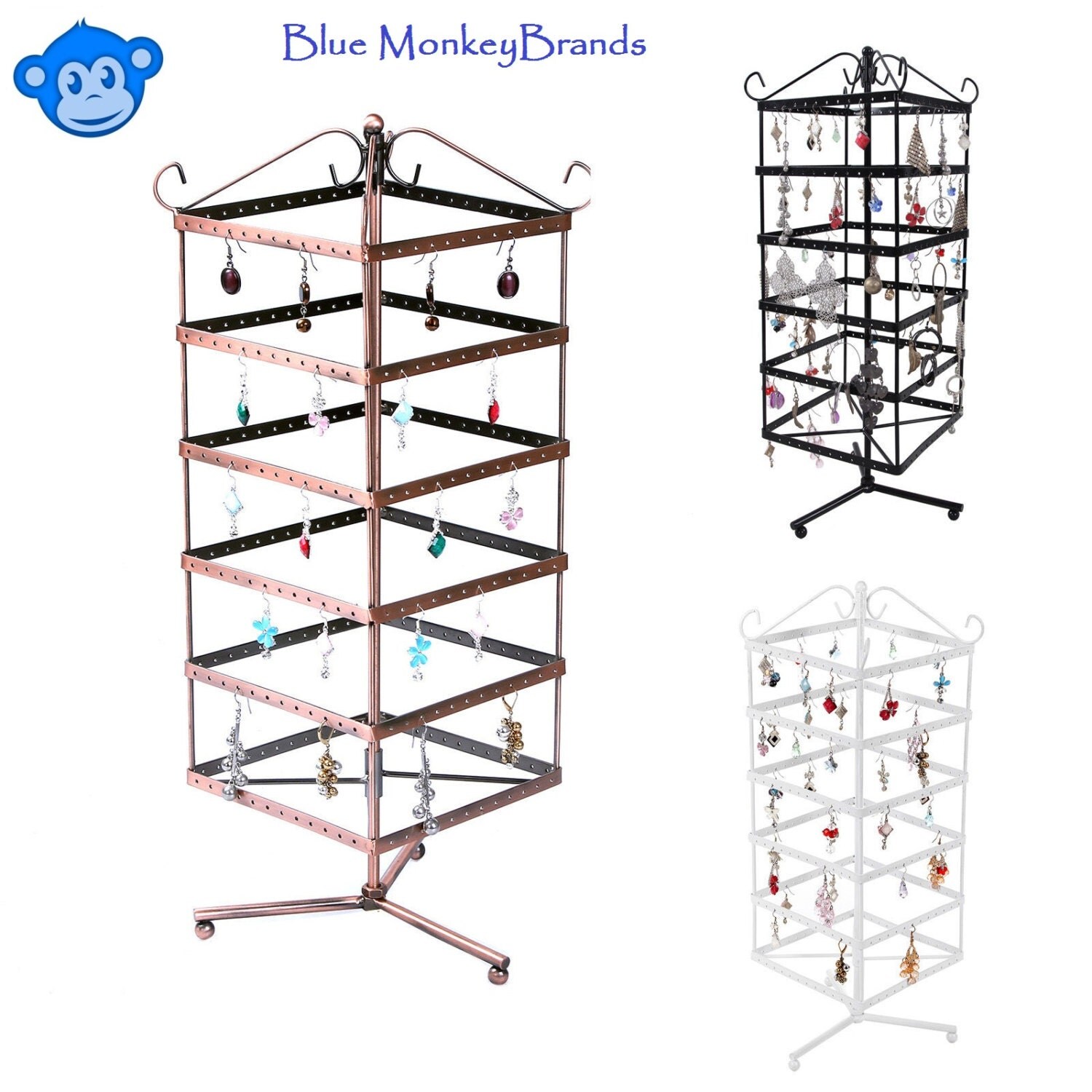 6 Tier Rotating Jewelry Display Stand Earring by BlueMonkeyBrands