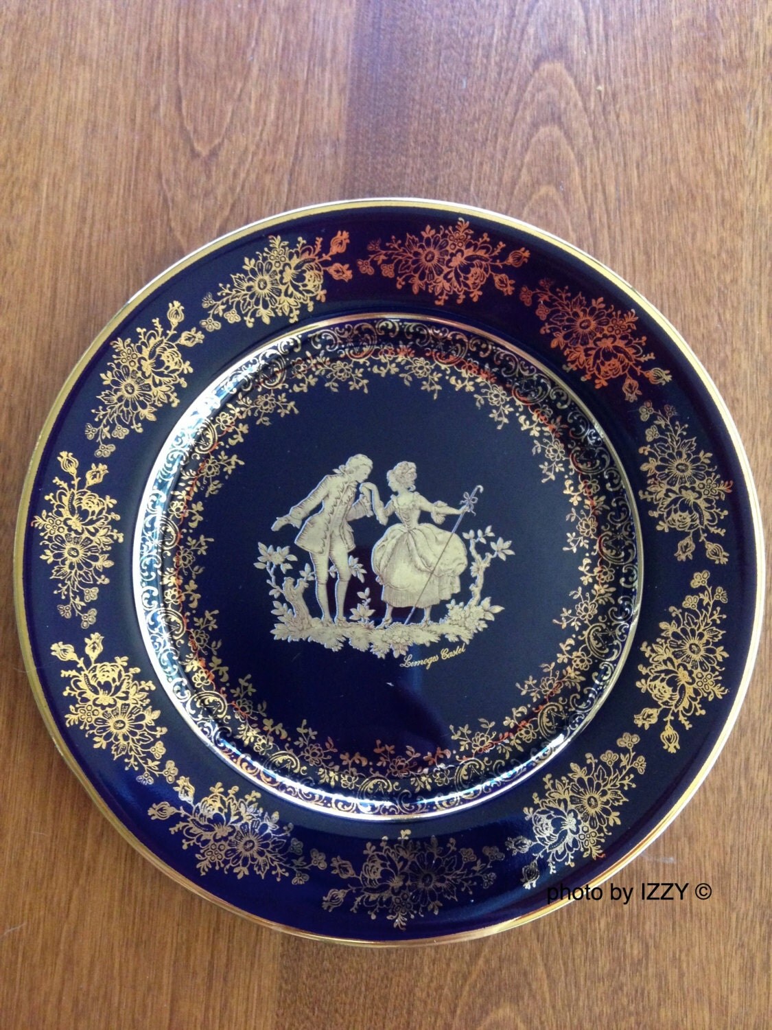 22K Gold Cobalt Blue Limoges Castel by TheVintageCorridor on Etsy