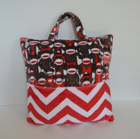 Minky Pocket Pillow with Handle by OakmontNeedle on Etsy