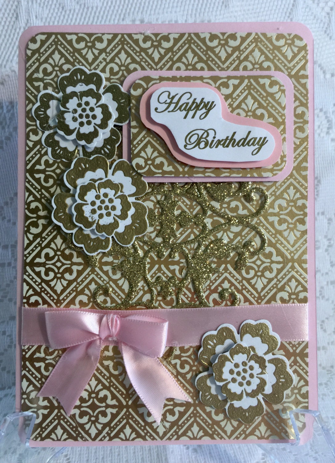 Birthday Elegant Handmade Cardstock Greeting Card