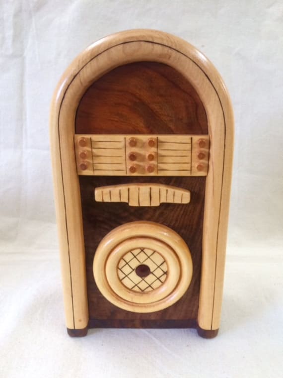 Miniature Wood JukeBox Bank Christmas Gift wood toys