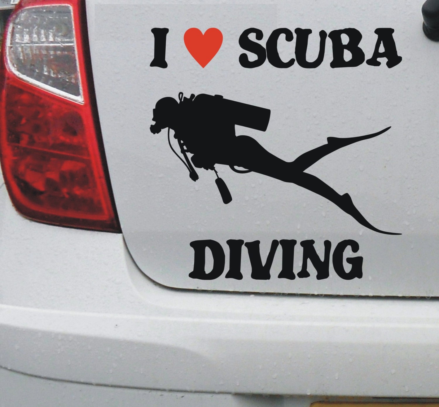 I Love Scuba Diving Vinyl Car Decal Sticker Bike Boat Window