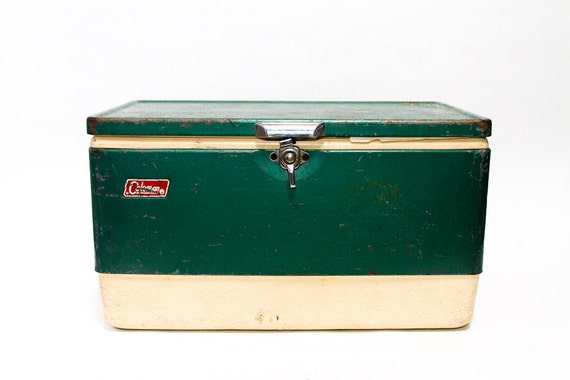 vintage green coleman cooler