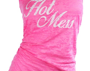hot mess tank. hot mess shirt. graphic tees for women. workout tank. workout clothes. graphic tee. cute graphic tees. trendy womens clothing