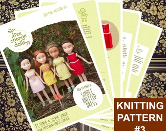 Tree Change Dolls® Knitting Pattern #3 Simple Knitted Dress, by Sonia and Silvia Singh