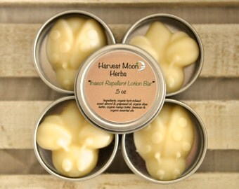 Insect Repellent Lotion Bar - Bug Mosquito Repellent - Citronella Lotion - Travel Mini Lotion Bar - Natural - Organic - .5 oz - Metal Tin