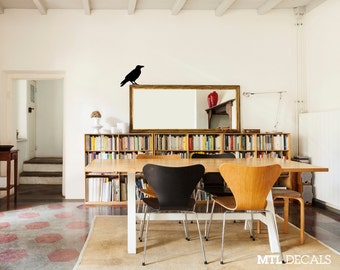 Crow Wall Decal / Bird Wall Sticker (12" x 11")
