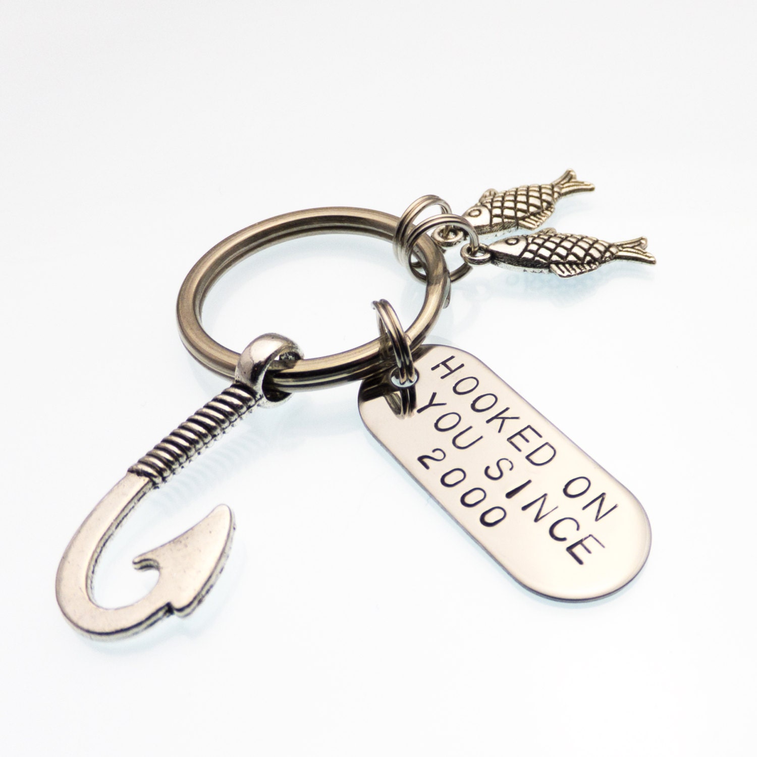 Hooked On You Since Keychain Anniversary Date Keychain For