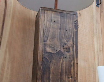 Tall Rustic Wood Lamp Base / Chunky Reclaimed Wood Lamp - Made From Reclaimed Pallet Wood