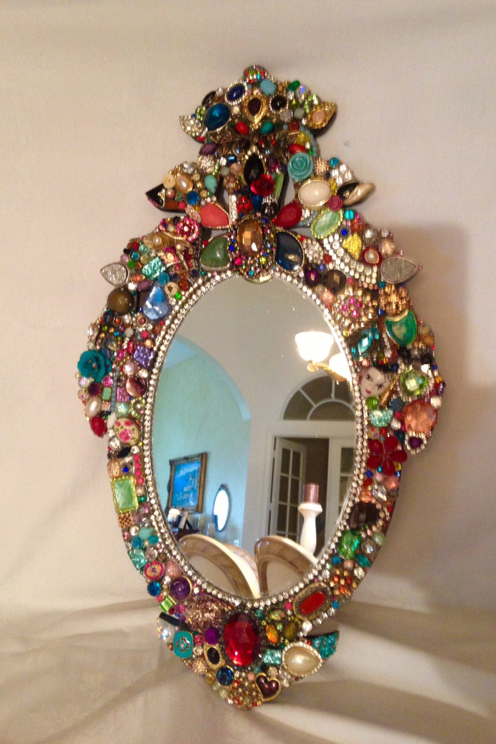 SALE Jeweled Mirror by RexannasCreations on Etsy