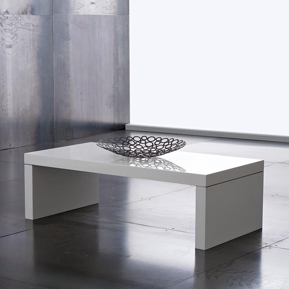 Tavolino basso salotto porta tv con piano in legno di eglooh Tavolino bianco lucido