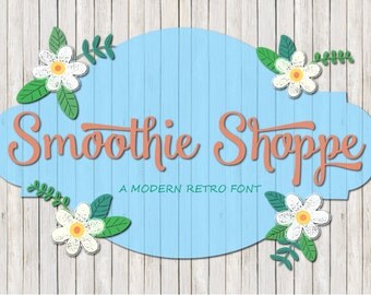 Smoothie Shoppe Retro Brush Script Font and Bonus Chalkboard Ornaments Download