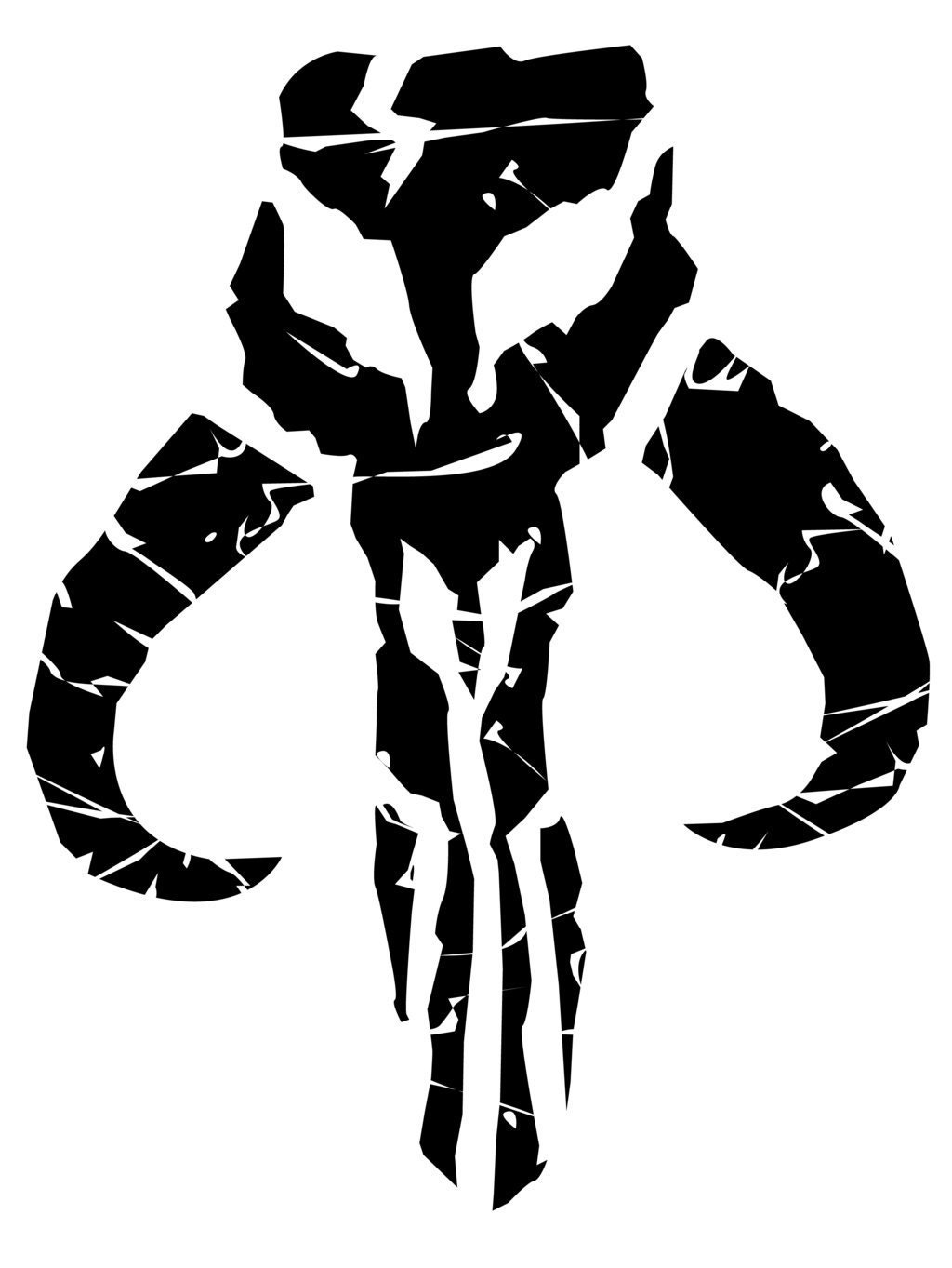 mandalorian distressed mythosaur skull decal by TheGrafxGuy