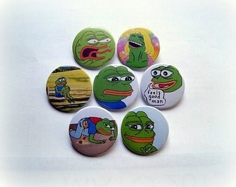 Pepe sad frog meme (1) - pinback button or magnet 1.5 Inch