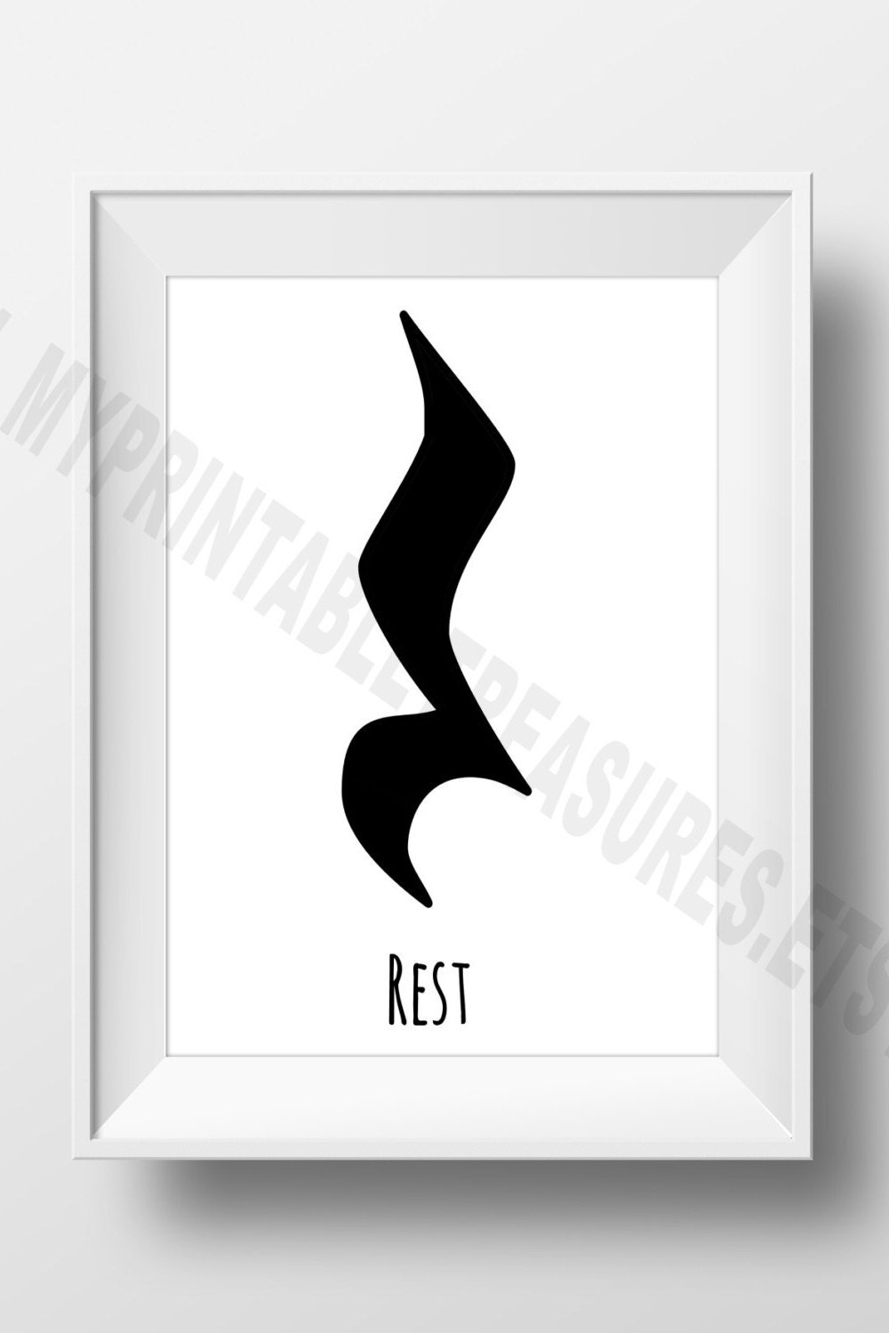 Music Art Print Rest Sign Wall Art Music Note Instant