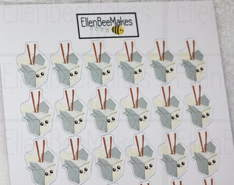 Kawaii Chinese Takeout Container Stickers