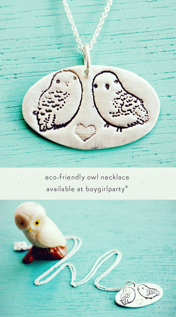 Owl Necklace, Handmade Sterling Silver Owl Jewelry Owl Pendant