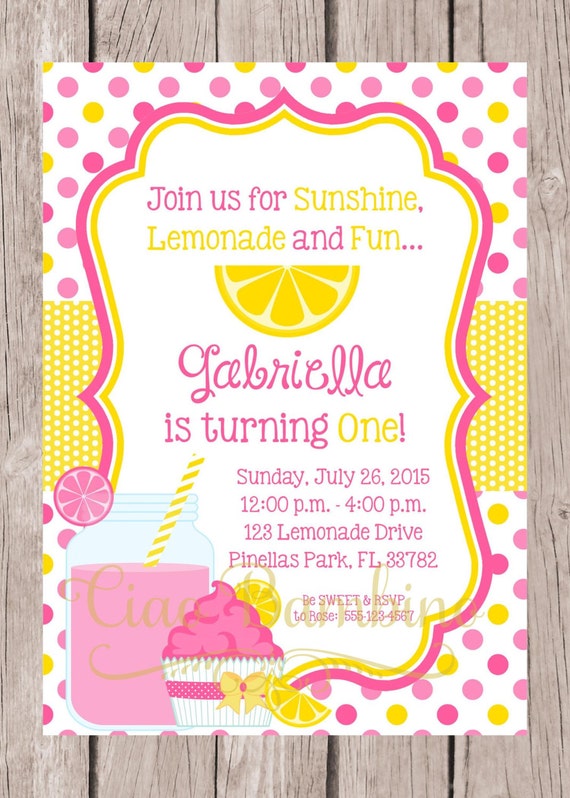 Pink Lemonade Party Invitations 4