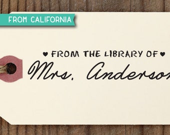 Library Stamp, CUSTOM RUBBER STAMP with proof from usa, custom self inking stamp, book lover, teacher, book worm, library stamp 184 (r203)