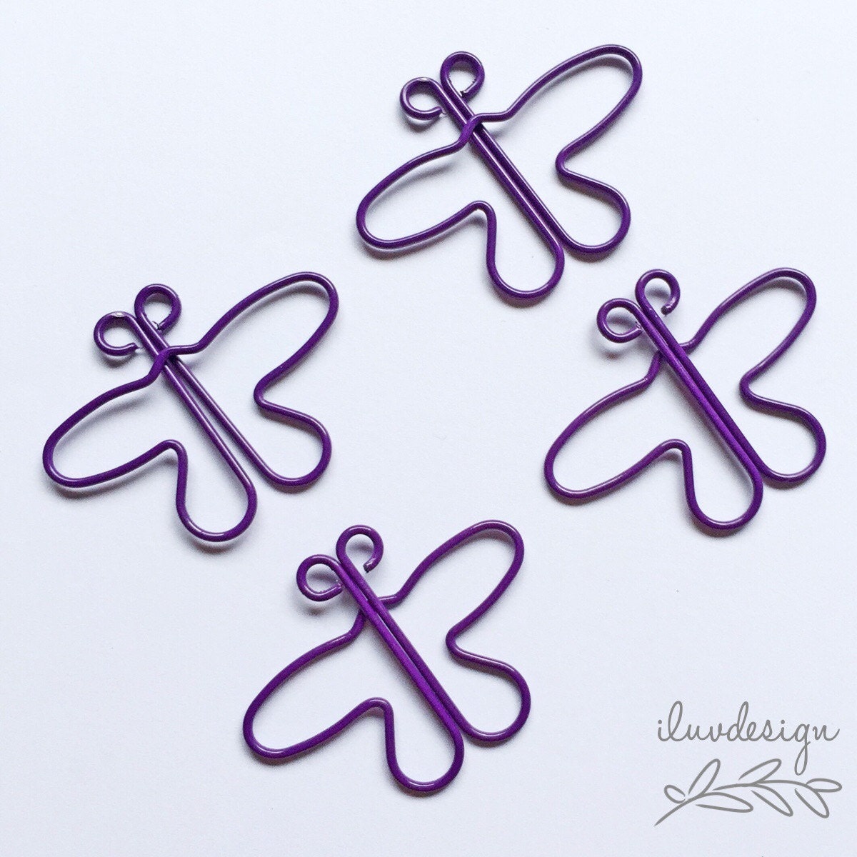 Butterfly Paper Clips Purple Butterflies Clip 4/Pkg by iluvdesign
