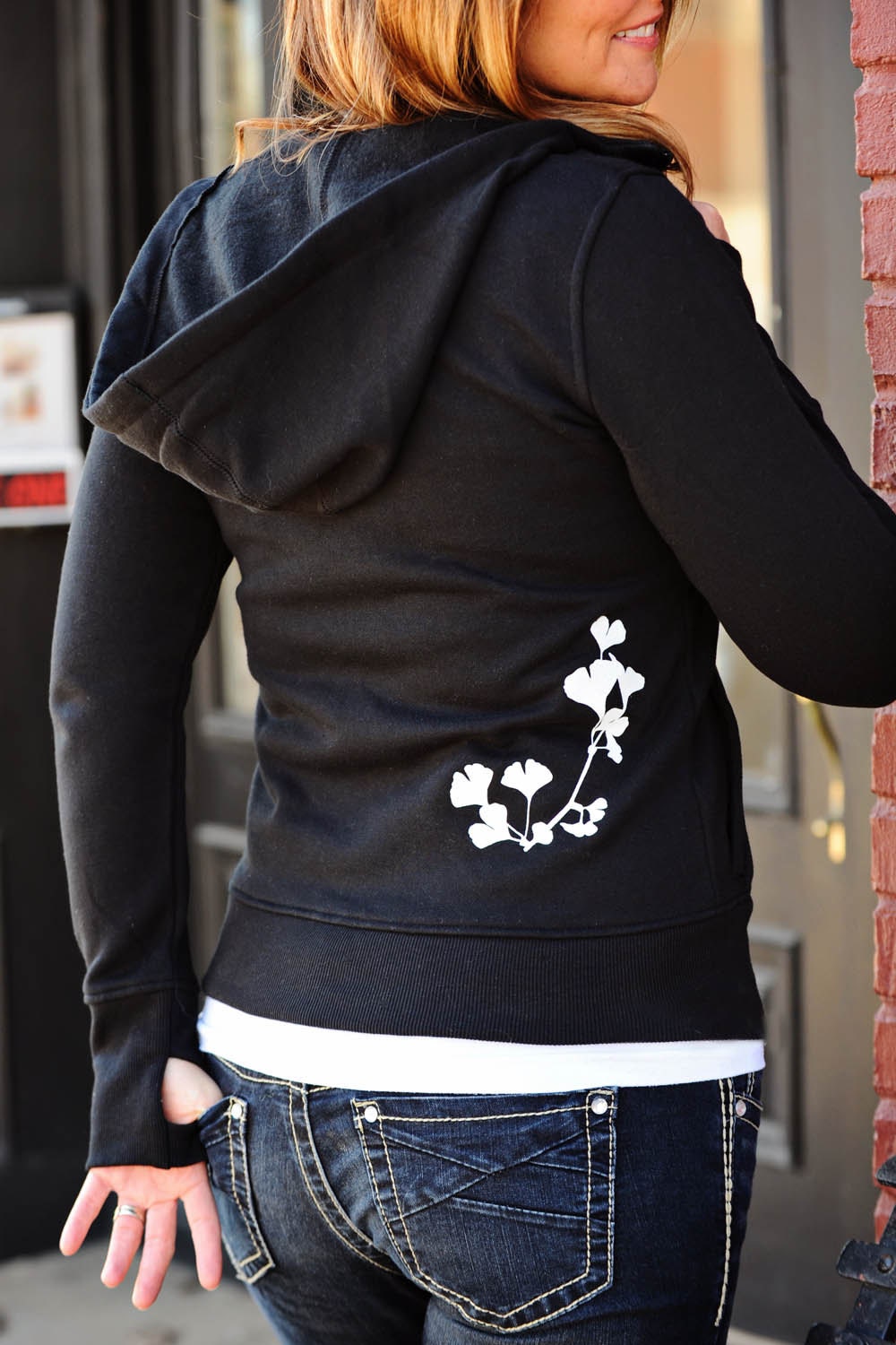 hoodie. thumb holes. zipper hoodie. womens hoodie. by ellembee