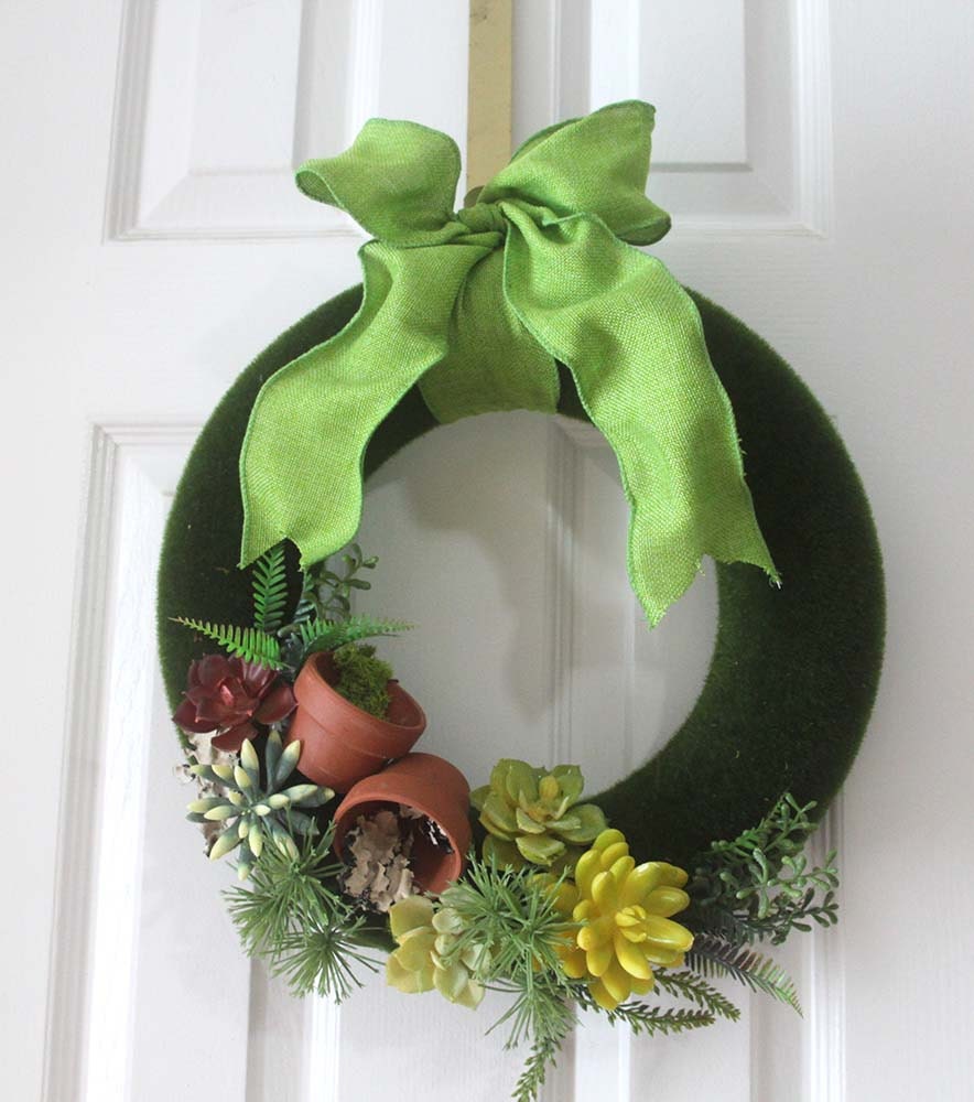 Green Moss succulent Wreath wreath Spring Wreath Wall