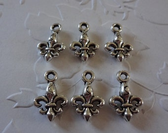 6 - 3D Fleur De Lis Charms