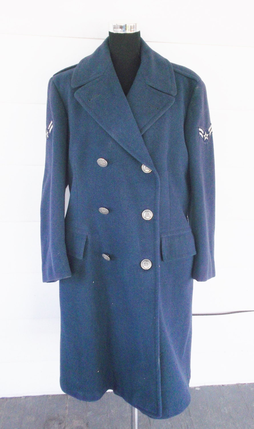 1950s Korean War U.s. Air Force Overcoat Size 39 Dated 1951