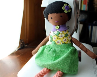 Doll, handmade doll, african american handmade doll, Best Buddy Girl Doll "Petunia" best friend doll for a girl