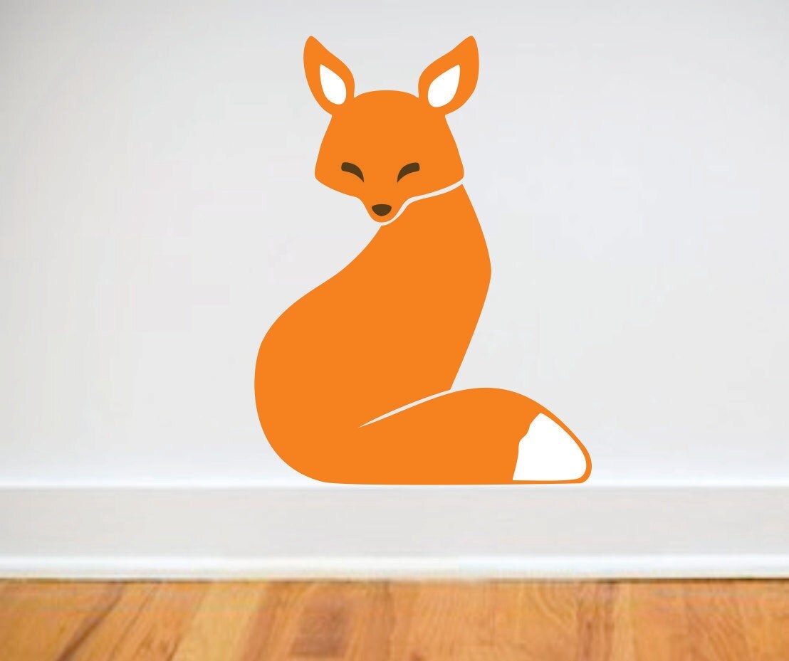 Fox wall decal nursery wall decal woodland animal wall