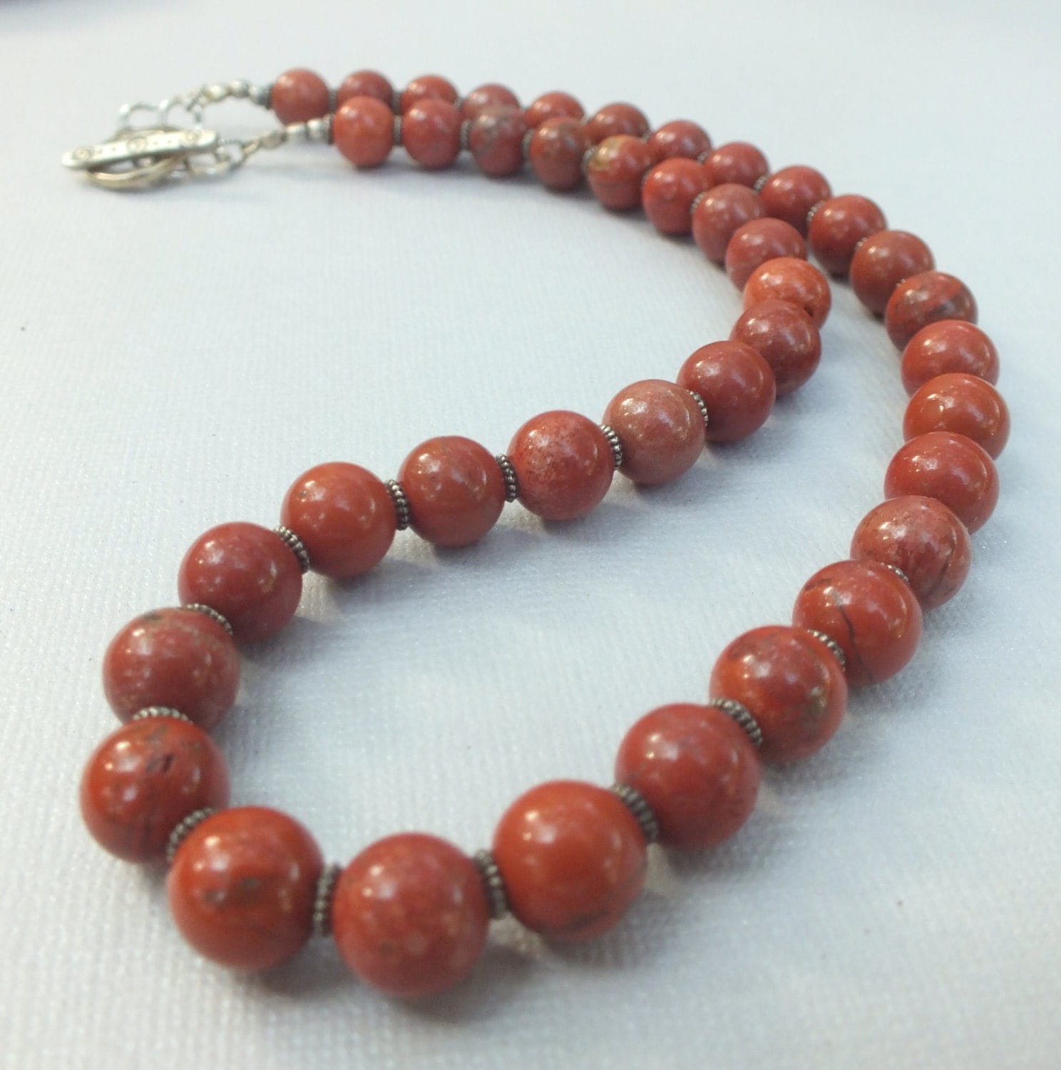 Red Jasper Necklace. Red Jasper Gemstone Necklace. Red Autumn